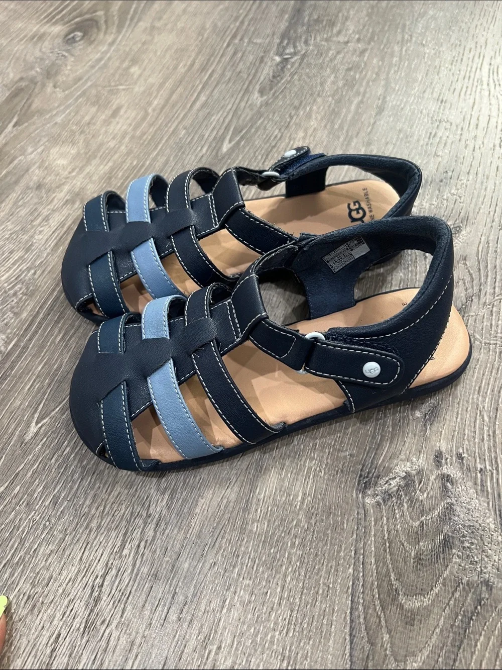 UGG Kids Navy and Light Blue Fisherman-Style Sandals